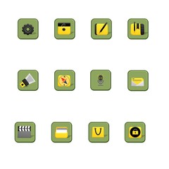 App icons for web and mobile app. App icon set on a white background.Mobile Apps  icon. Flat blue symbol. Pictogram is isolated . Designed for web and software interfaces.