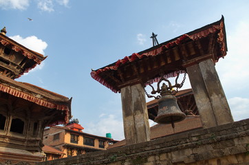 Buddhist bell in the city street
