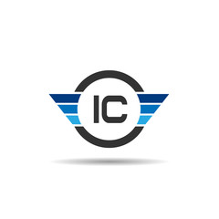 Initial Letter IC Logo Template Design