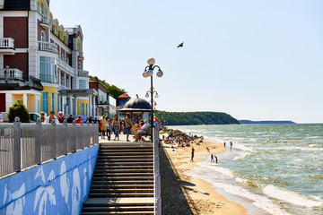 Seafront of Svetlogorsk resort city. Russia - obrazy, fototapety, plakaty