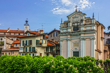 Isola Bella church architecture, Stresa, Italy, Lombardy, Borromeo islands