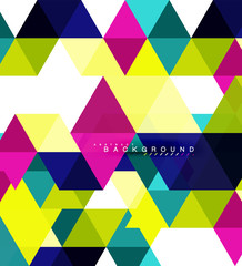 Multicolored triangles abstract background, mosaic tiles concept