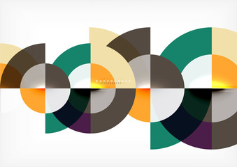 Fototapeta premium Minimal circle abstract background design, multicolored template for business or technology presentation or web brochure cover layout, wallpaper