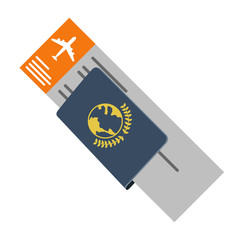 Airplane ticket with passport icon