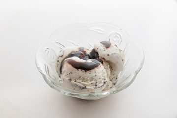 Ice cream with chocolate