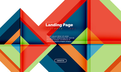 Square shape geometric abstract background, landing page web design template