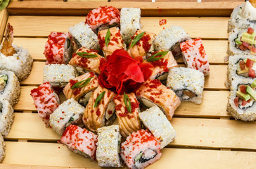 sushi rolls mix Japanise food