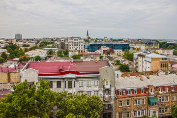 Fototapeta na wymiar Odessa town houses panorama, Ukraine