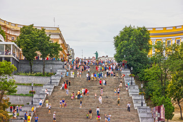 Odessa, Ukraine: Famous Potemkin stairs  - obrazy, fototapety, plakaty