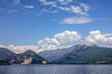 Maggiore lake mountain landscape, Italy
