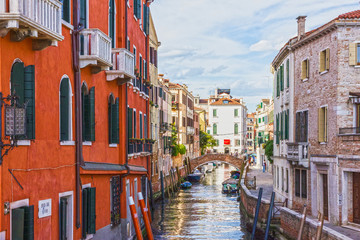 Fototapeta na wymiar Venice, Italy. Canal narrow street.