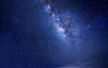 Milky Way Galaxy with stars and space dusts. soft focus and noise due to long expose and high iso.