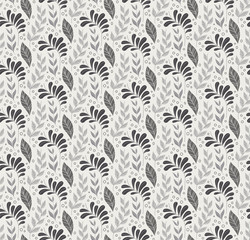 Vector Floral Seamless Pattern. Decorative Plant Background. Cute Fabric Ornament texture with leaves and flowers.