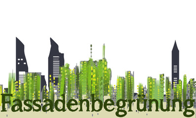 Fototapeta na wymiar Gebäudebegrünung in der Stadt – facade greening in the city, urban greening