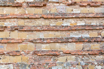 Old wall made of bricks and stones