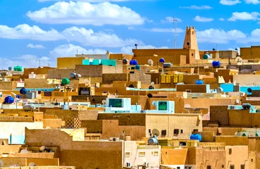 Fotobehang Algerije El Atteuf, een oude stad in de M& 39 Zab-vallei in Algerije