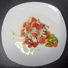 Delicioso platillo mexicano gourmet, ceviche de pescado