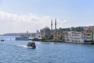 Ortakoy mosque on European side,Istanbul, Turkey.