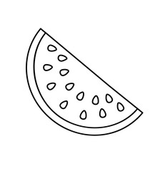 Watermelon icon line fruit vector illustration flat isolated on white for web