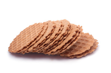 Wafers stack snack for breakfast isolated on the white