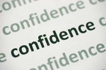 word confidence printed on paper macro