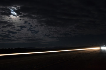 driving on the highway in night