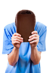 Man behind a Book