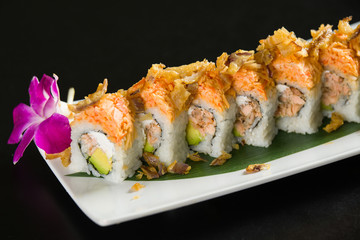 Sushi on a white plate