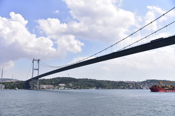 View of Bosphorus suspension bridge in Istanbul