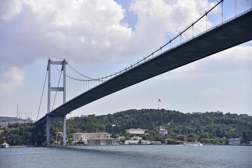 View of Bosphorus suspension bridge in Istanbul
