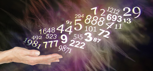 Consult a Numerologist and learn about your personal NUMBERS - female open palm with a stream of...