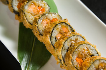 Sushi on a white plate