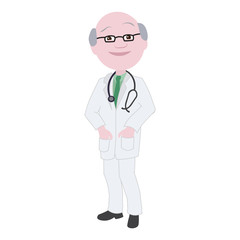 Fototapeta premium Experienced Happy Professional Doctor Smiling Looking at Camera Putting his Hands in the Pocket