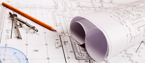 Industrial drawing detail and several drawing tools