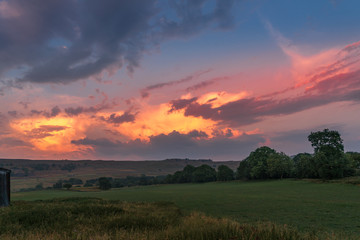 Sky at dusk in the Yorkshire Dales National Park near Malham