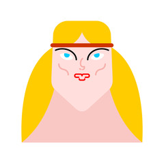Amazon female face. Head Woman Warrior. Vector illustration