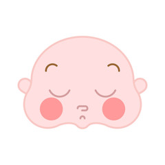 Child sleeps face isolated. Baby sleeping head. Vector illustration.