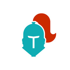Helmet Knight icon. Head Metal armor warrior. Iron armor.  Vector illustration