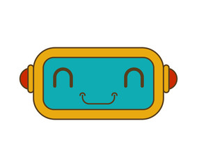 Robot little head. cyborg technology toy Vector illustration