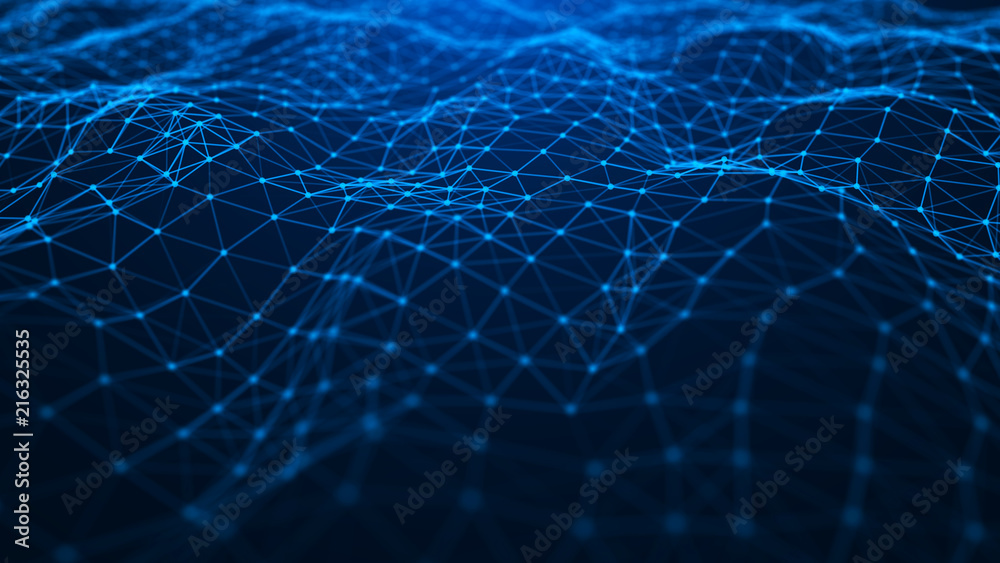 Poster Abstract technology background. Network connection structure. Science background. Big data digital background. 3d rendering.