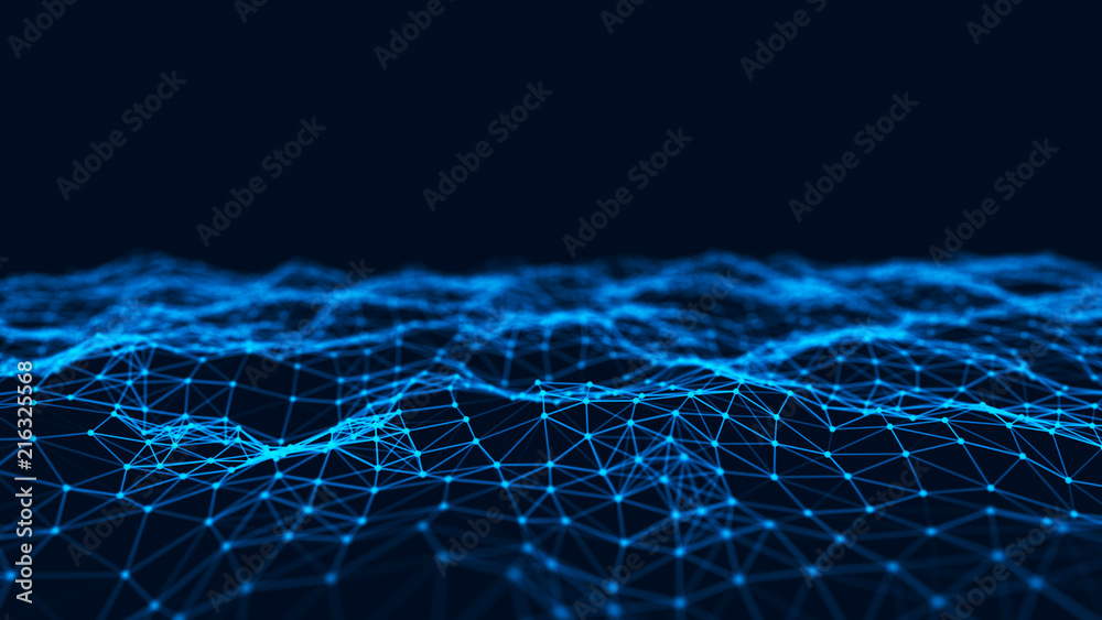 Poster Abstract technology background. Network connection structure. Science background. Big data digital background. 3d rendering.