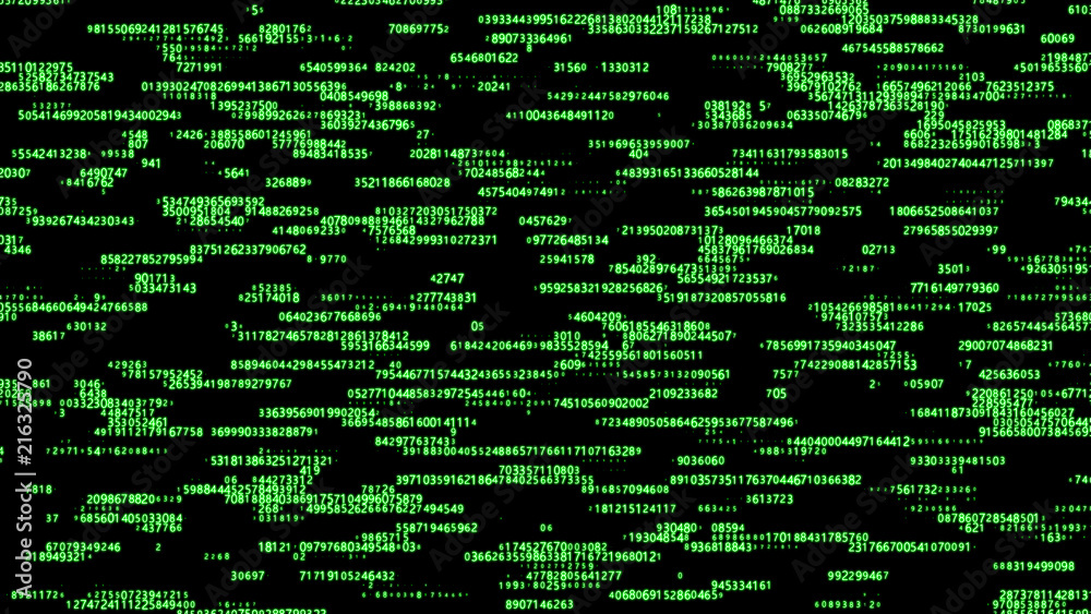 Aufkleber Digital background green matrix. Binary computer code. Hacker concept. 3d rendering