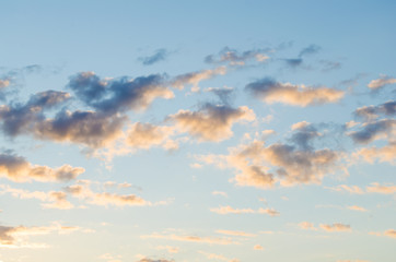 Clouds in the light of sunset.