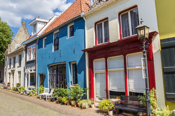 Colorful houses in the historic center of Doesburg, Netherlands