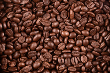 Roasted coffee beans background