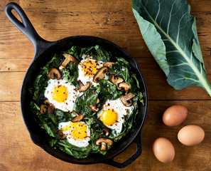 Egg, Spinach, and Mushroom Dish