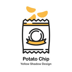 Potato Chip Lineal Color Illustration