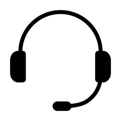 Customer service or customer support headset or headphones flat vector icon for apps and websites