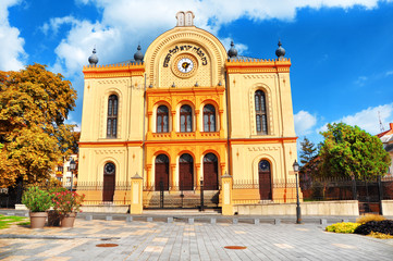 Fototapeta na wymiar Synagogue in Kossuth Square, Pecs, Hungary.Pecs is the fifth largest city of Hungary, it is the administrative centre of Baranya country
