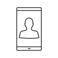 Smartphone user linear icon
